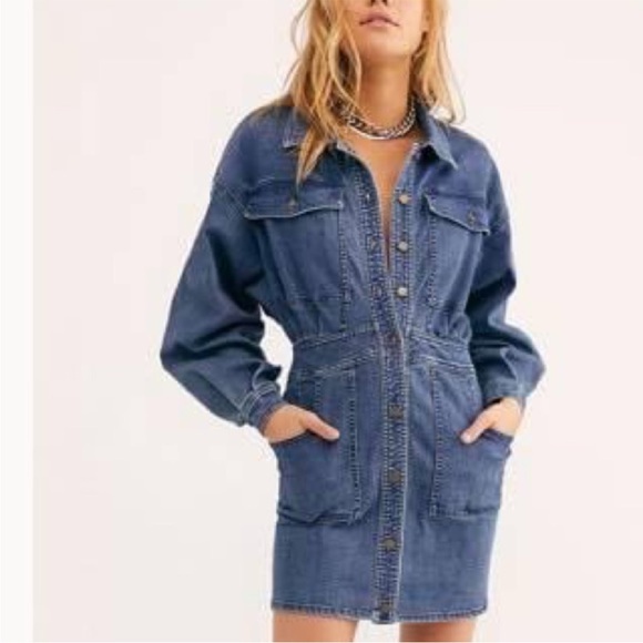 NEW * Free People * Indigo Bo Dress - Picture 4 of 7